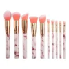 Make-up-Pinsel-Set Marmor-Optik, 10 Stück