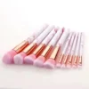 Make-up-Pinsel-Set Marmor-Optik, 10 Stück