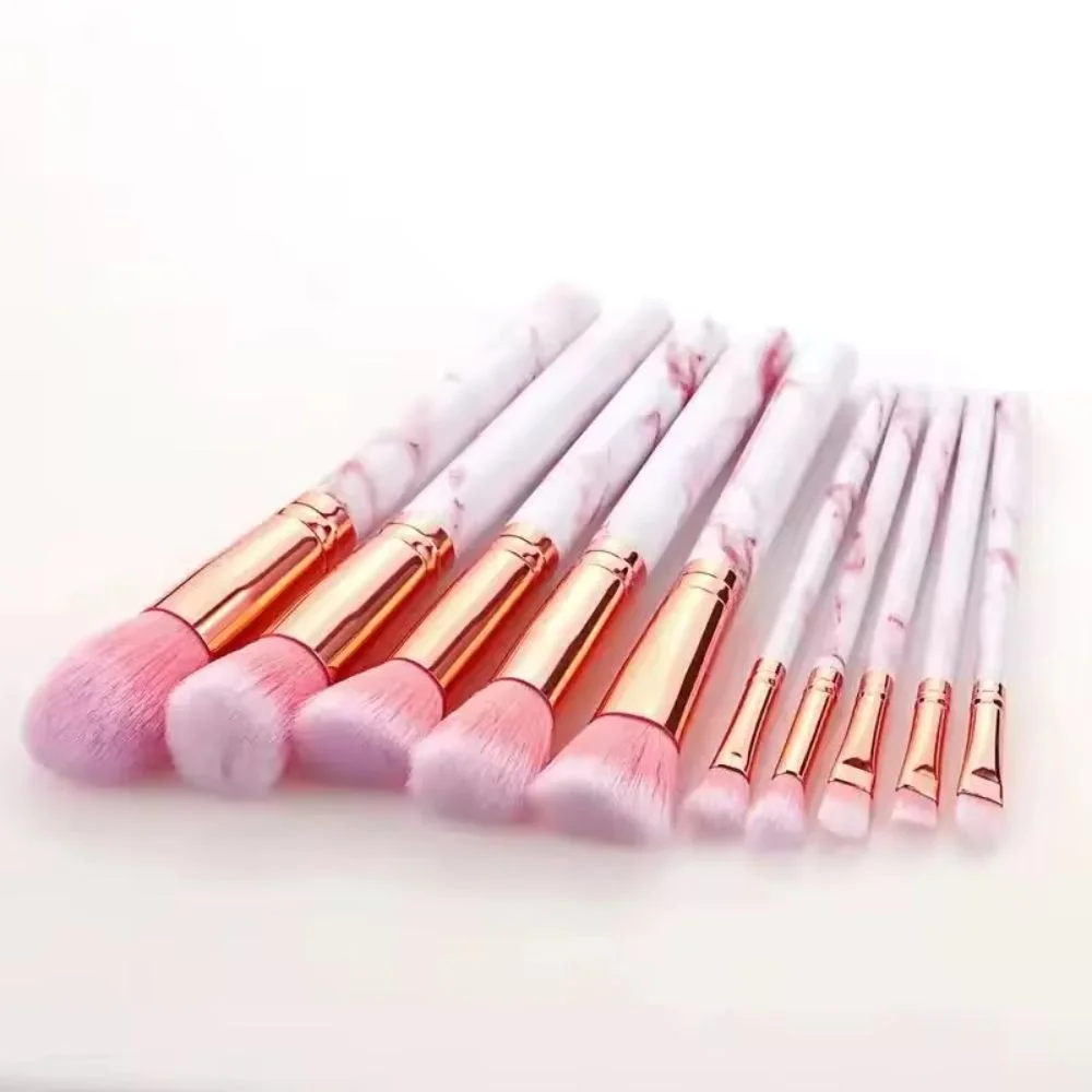 Make-up-Pinsel-Set Marmor-Optik, 10 Stück