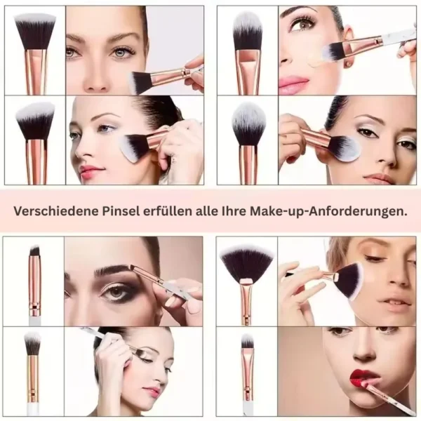 Make-up-Pinsel-Set Marmor-Optik, 10 Stück