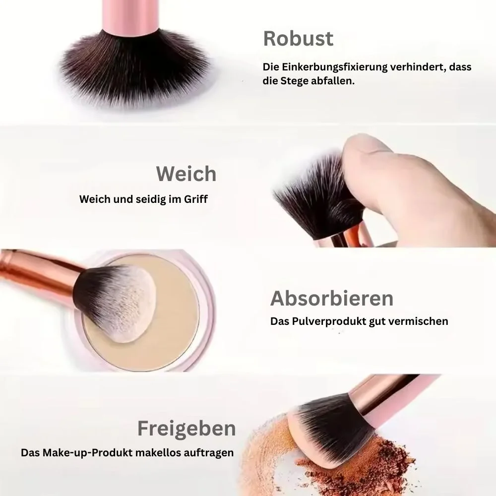 Make-up-Pinsel-Set Marmor-Optik, 10 Stück