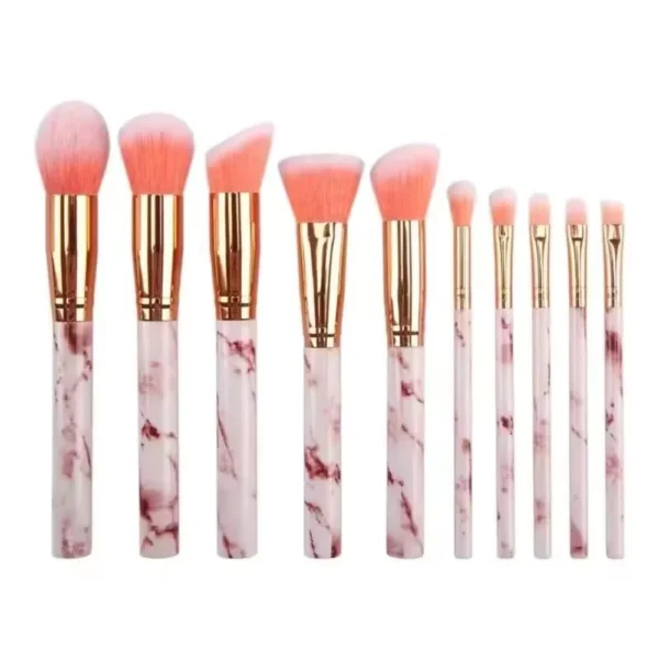 Make-up-Pinsel-Set Marmor-Optik, 10 Stück