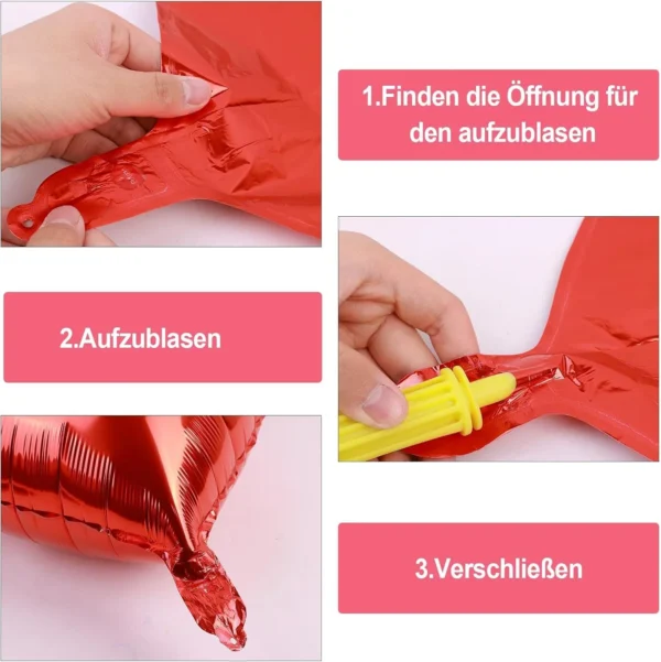 Rote Folienherzen, 10 Stück