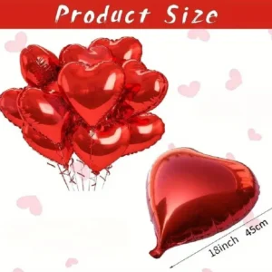Red Foil Hearts, 10 Pieces