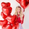 Rote Folienherzen, 10 Stück