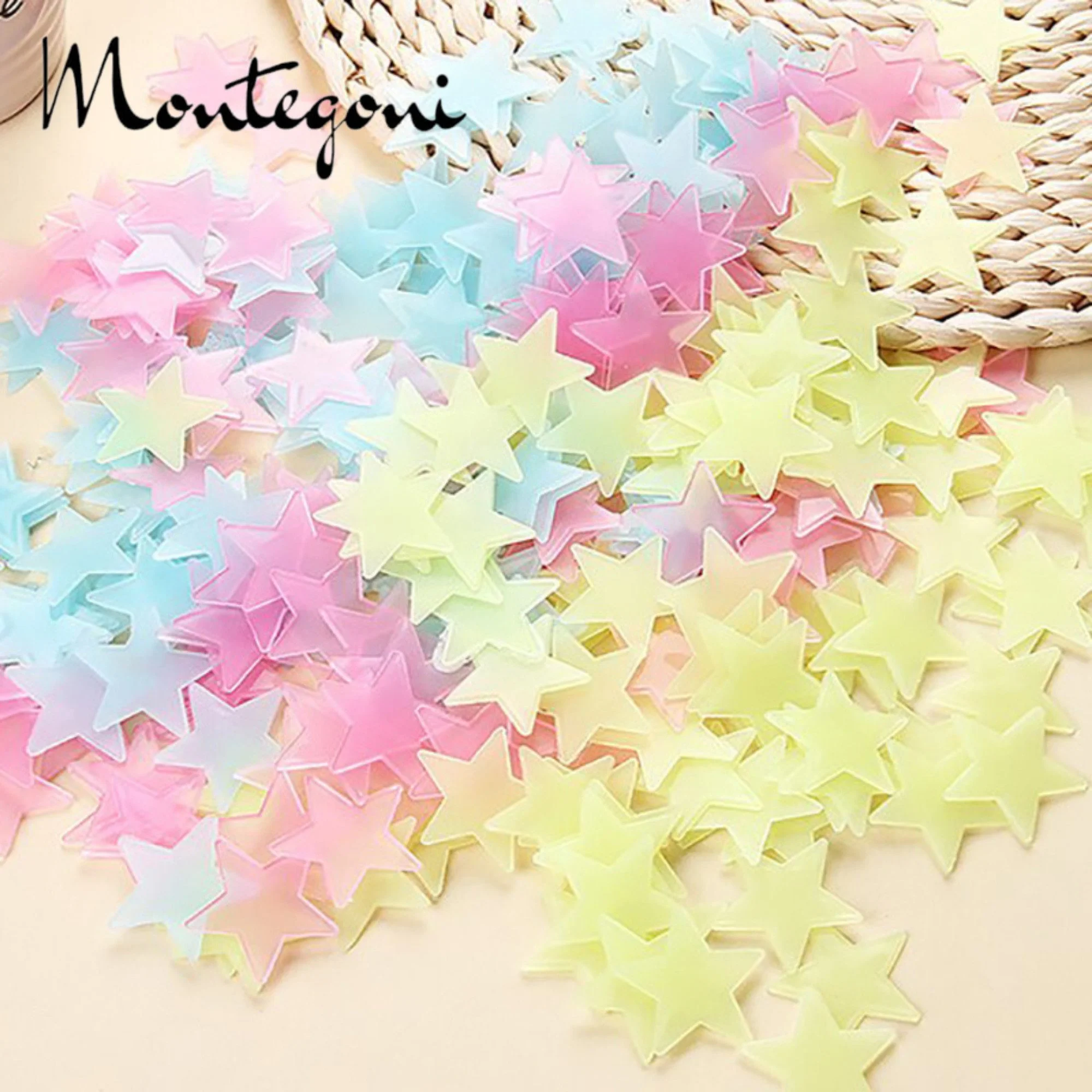Glow-in-the-Dark Star Wall Stickers, 100 Pieces