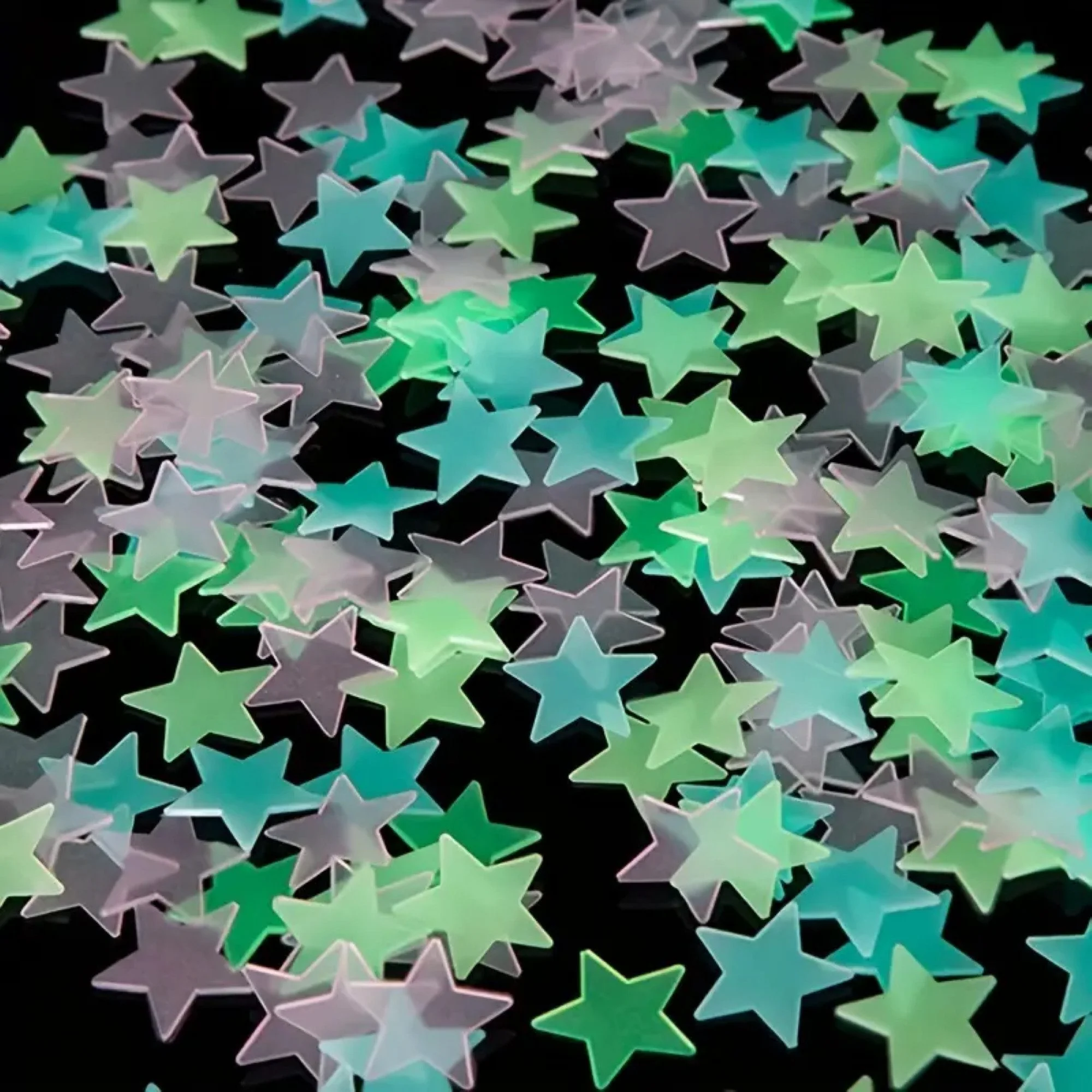 Glow-in-the-Dark Star Wall Stickers, 100 Pieces