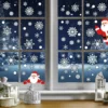 Fenstersticker-Set Weihnachten mit Schneeflocken & Weihnachtsmann