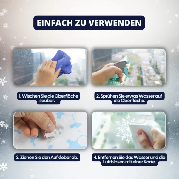 Fenstersticker-Set Weihnachten mit Schneeflocken & Weihnachtsmann