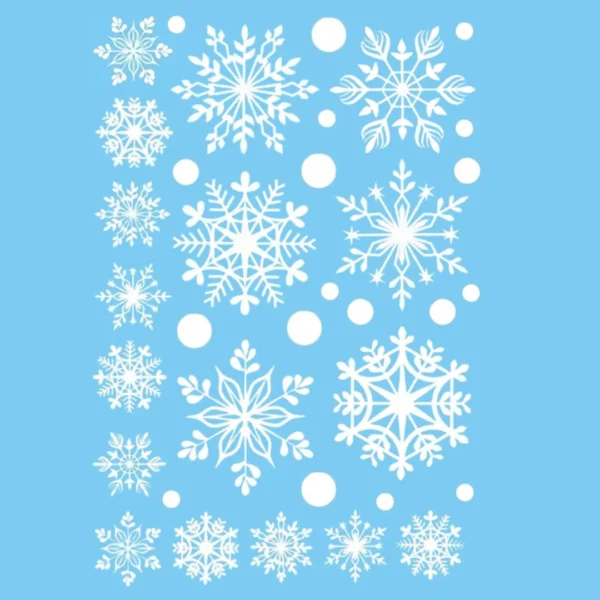 Fenstersticker-Set Weihnachten mit Schneeflocken & Weihnachtsmann