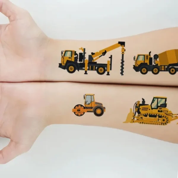 Kindertattoo Temporäre Tattoos mit Bagger für Jungen