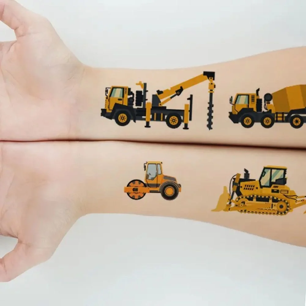 Kindertattoo Temporäre Tattoos mit Bagger für Jungen