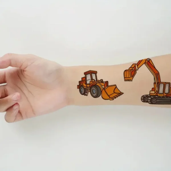 Kindertattoo Temporäre Tattoos mit Bagger für Jungen