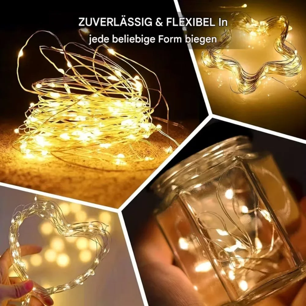 Mini-Lichterketten warmweiß, 10 Stück
