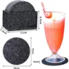 Felt Coasters, Set of 14 with Box, Black