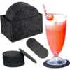 Felt Coasters, Set of 14 with Box, Black