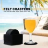 Felt Coasters, Set of 14 with Box, Black