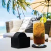 Felt Coasters, Set of 14 with Box, Black
