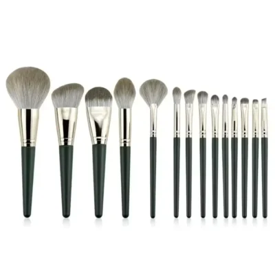 Montegoni Make-up Pinsel Set 14-teilig – weiche Nylonborsten, leichte Griffe
