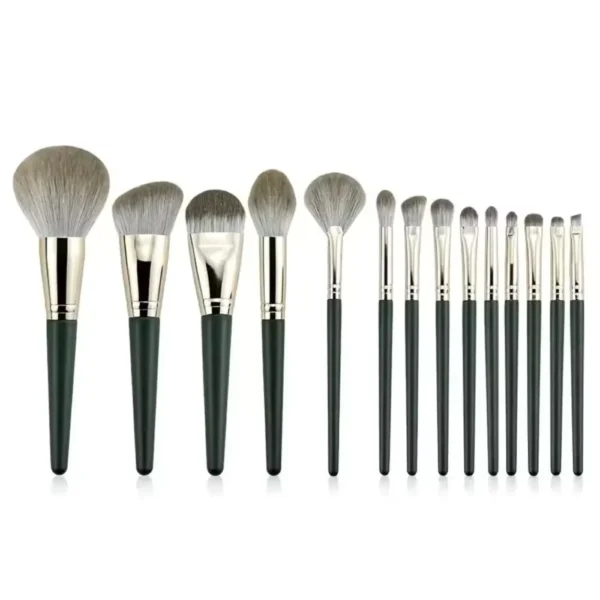 Montegoni Make-up Pinsel Set 14-teilig – weiche Nylonborsten, leichte Griffe