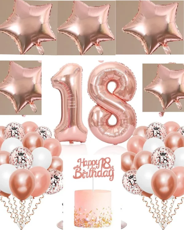Geburtstagsdeko-Set 18 Roségold