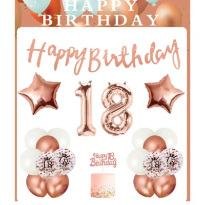 Geburtstagsdeko-Set 18 Roségold