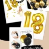 18th Birthday Decoration, Black & Gold