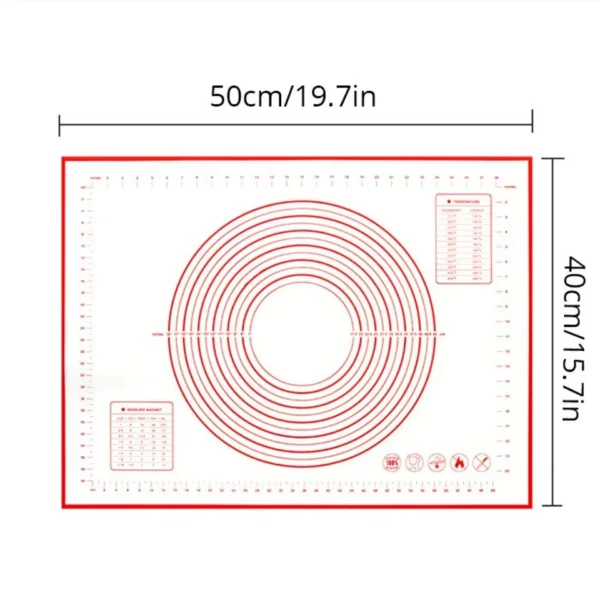 Silicone Dough Mat, 40 × 50 cm, White