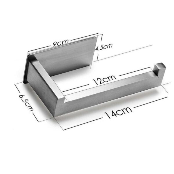 Stainless Steel Toilet Roll Holder, No Drilling, Self-Adhesive