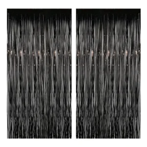 Lametta-Vorhang Schwarz, 2er-Set