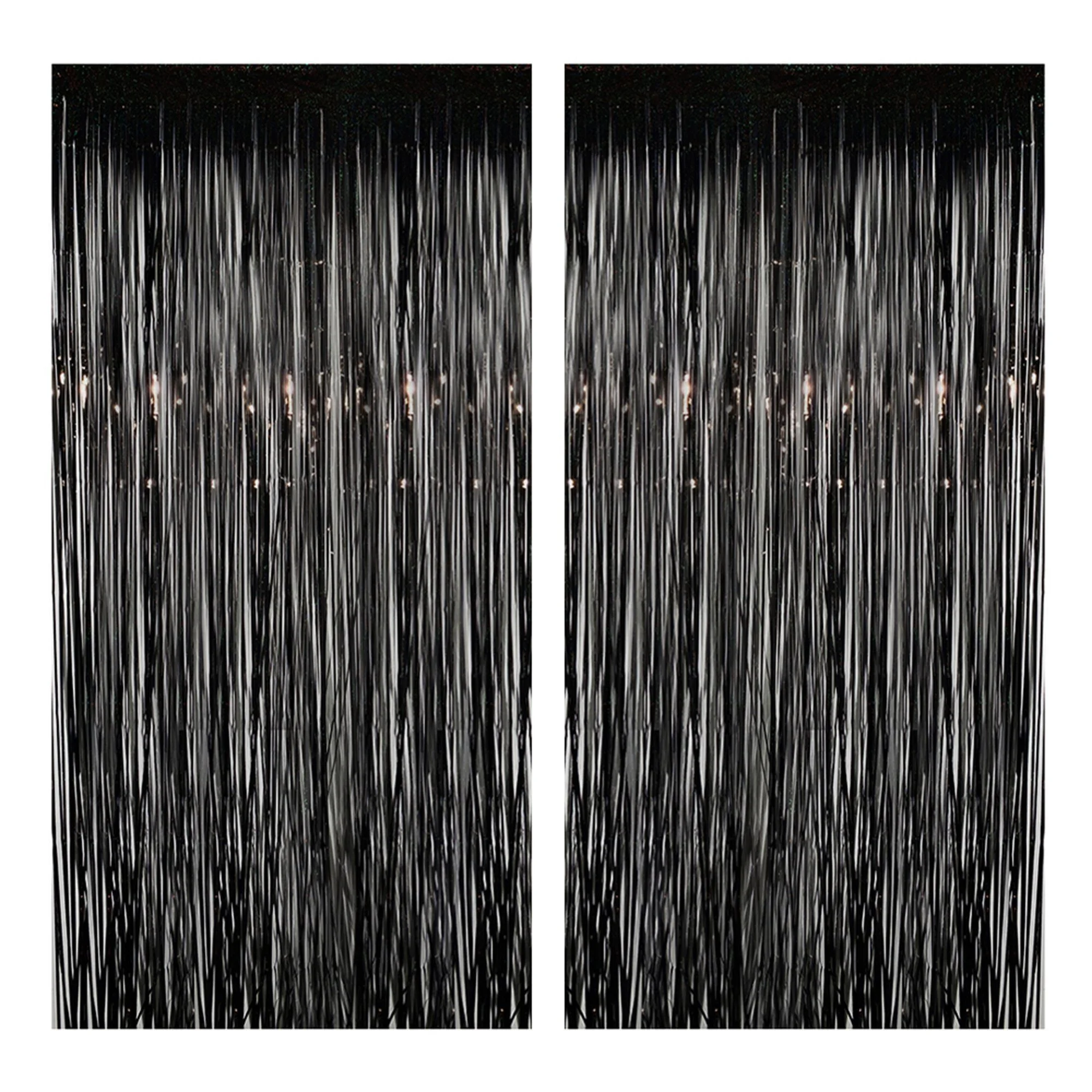 Lametta-Vorhang Schwarz, 2er-Set