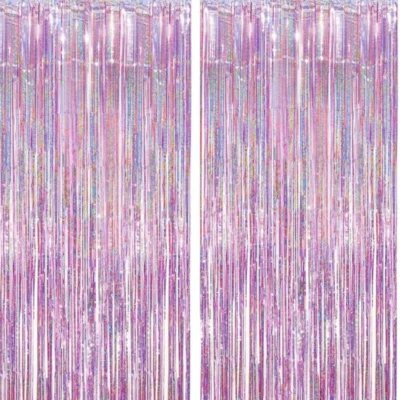 Lametta-Vorhang Pink, 2er-Set