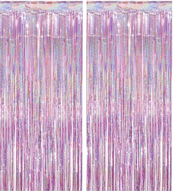 Tinsel Curtain Pink, Set of 2