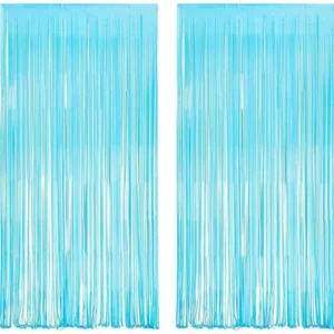 Lametta-Vorhang Blassblau, 2er-Set