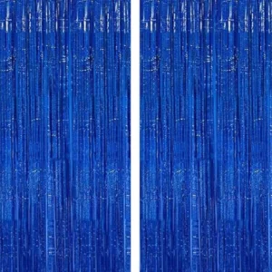 Tinsel Curtain Blue, Set of 2