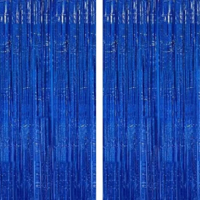 Tinsel Curtain Blue, Set of 2