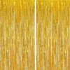 Montegoni Gold Tinsel Curtain – Set of 2 Glitter Fringe Curtains for Parties