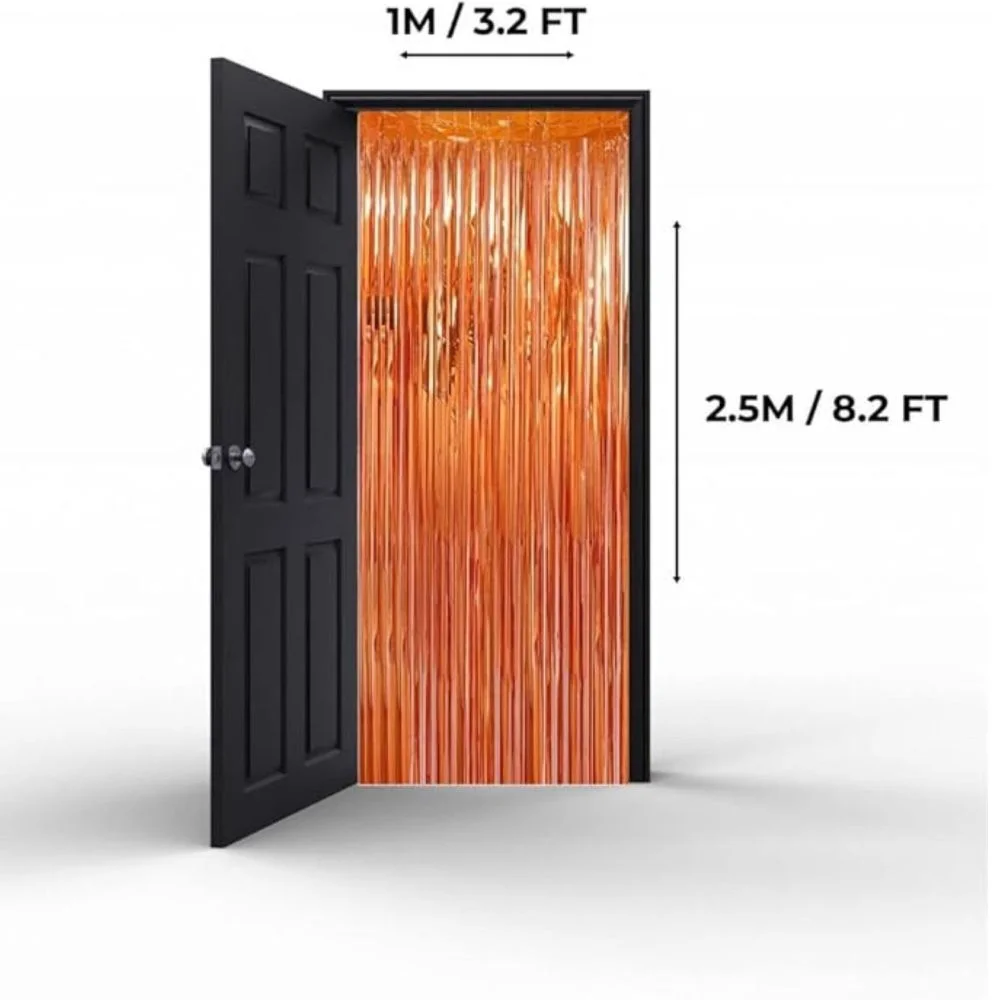 Lametta-Vorhang Orange, 2er-Set