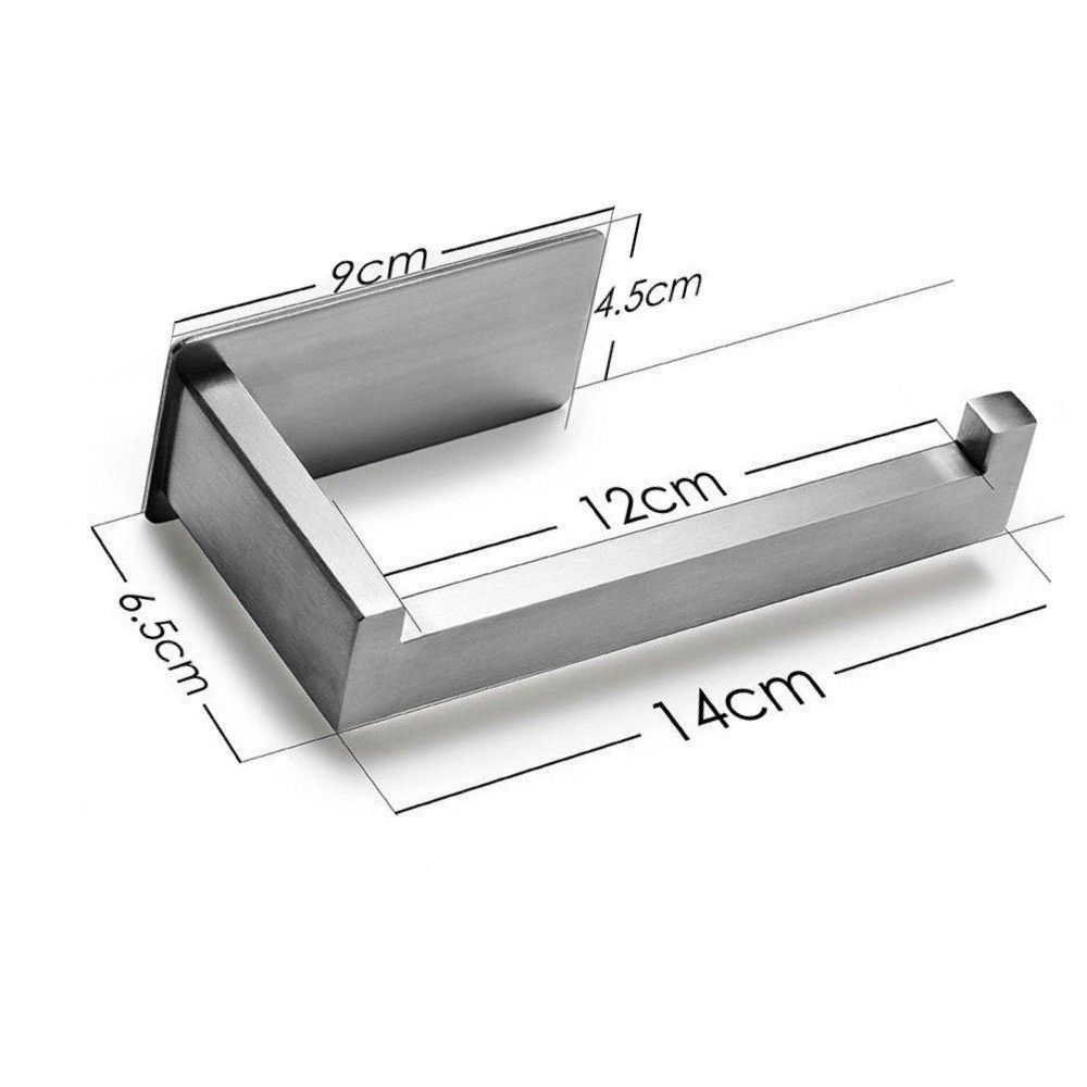 Stainless Steel Toilet Roll Holder, No Drilling, Self-Adhesive