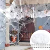 Halloween-Spinnennetz 200 g mit 60 Spinnen, Weiß