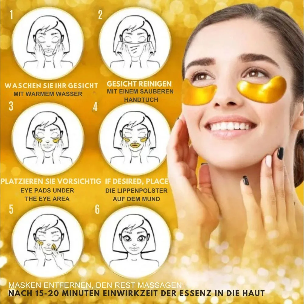 24K Gold Eye Pads, 20 Pairs