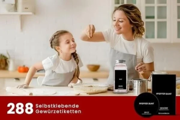 Etiketten 288 Stück, rund & rechteckig, Schwarz
