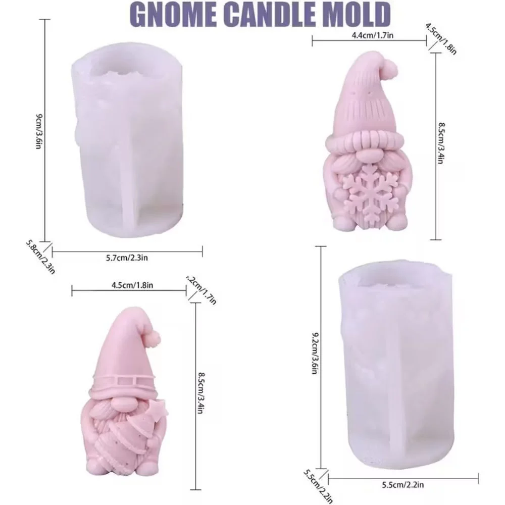 Montegoni 3D Silikonform Weihnachtswichtel – Kerzengießform für DIY