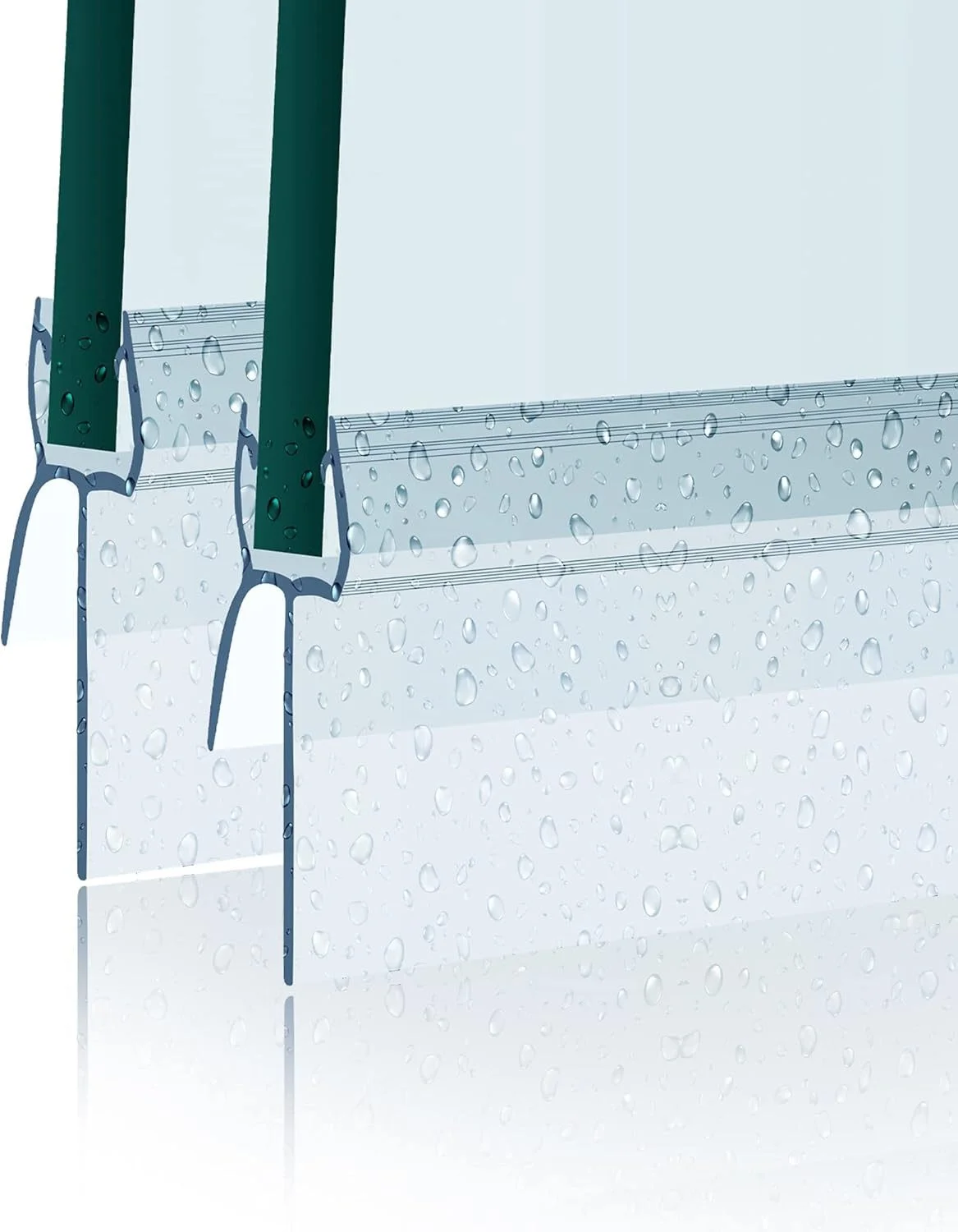 PVC Shower Seal, Pack of 2, 100 cm, for 6–8 mm Glass