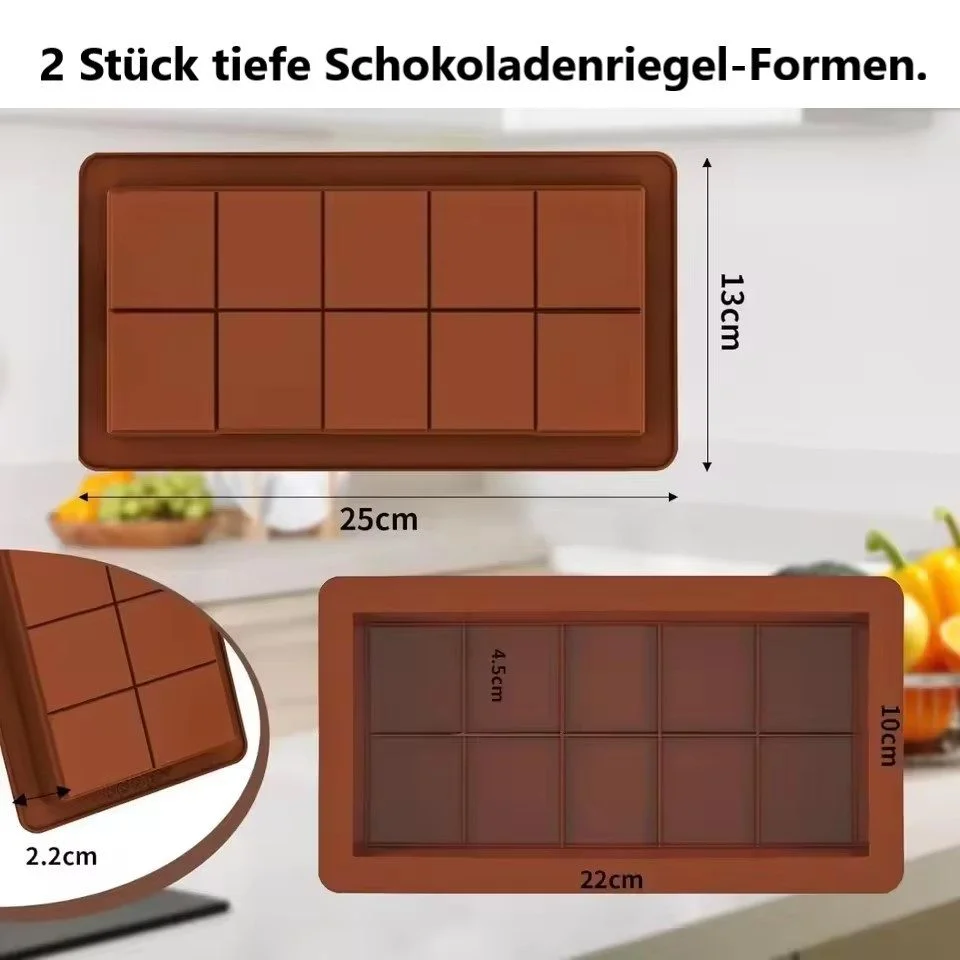 Schokoladenform 2er-Set Dubai Silikonform für Schokoriegel & Pralinen PH010