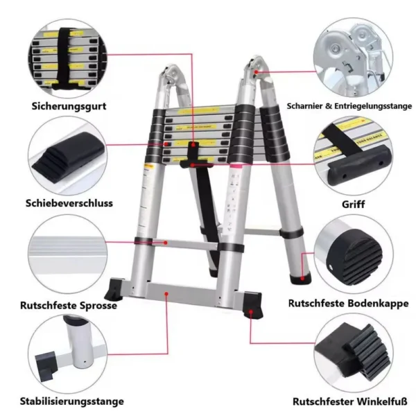 Teleskopleiter gerade, 3,2 m