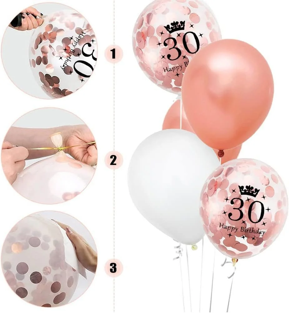 Geburtstagsdeko-Set 30 Roségold