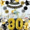 30th Birthday Decoration, Black & Gold