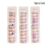 Girls' Hair Clips with Flowers & Fruits, 30 Pieces