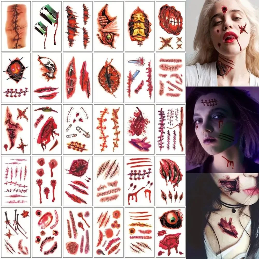 Halloween-Tattoos, 30 Stück
